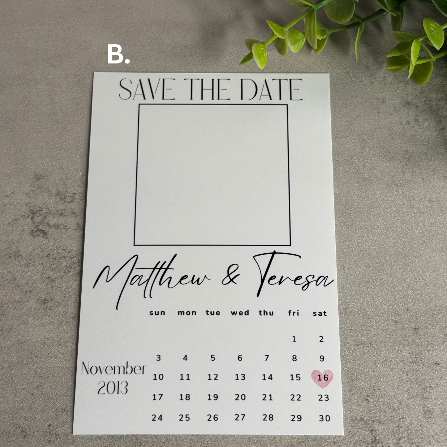 Matching Save the Date Card
